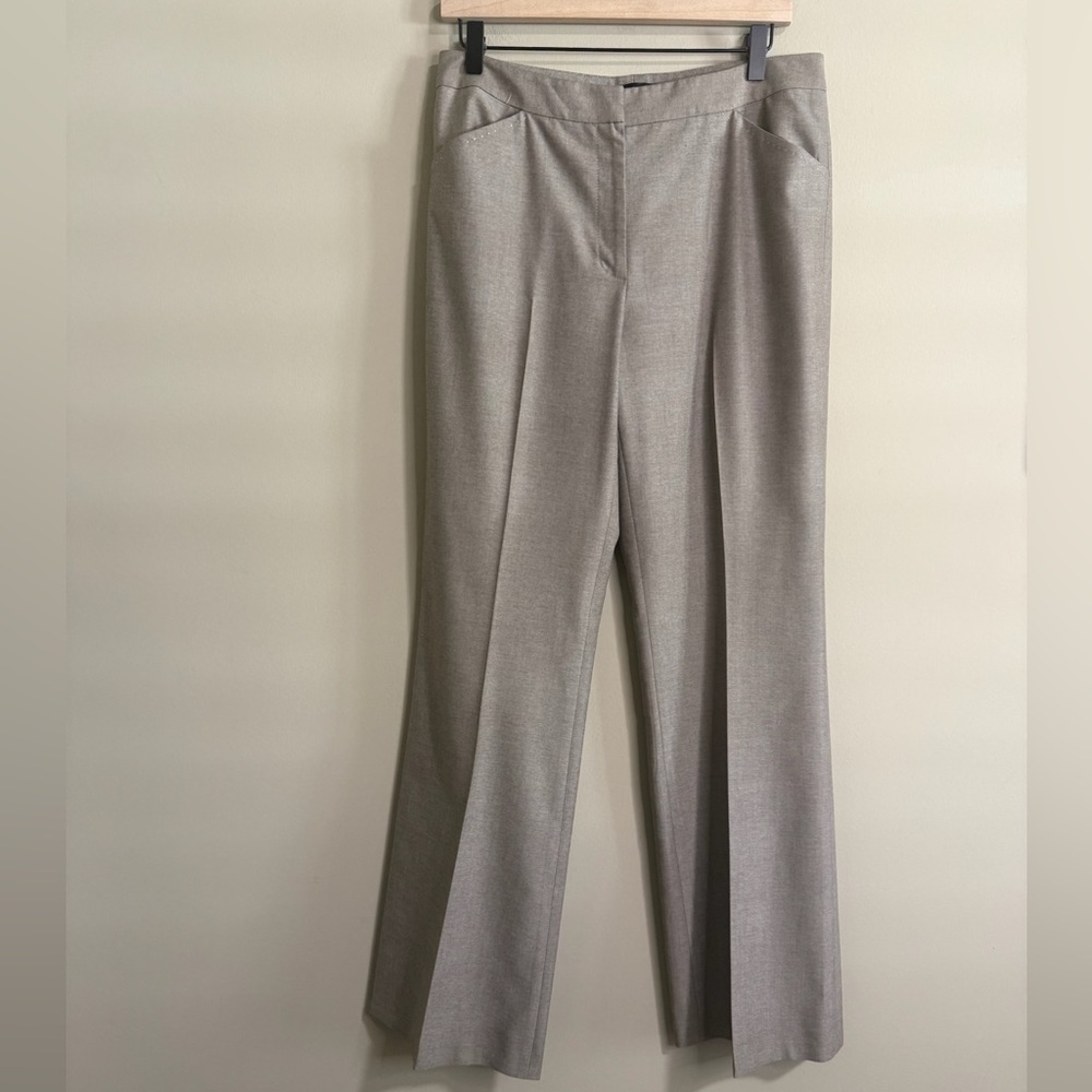 ANTONIO MELANI Wide Leg Taupe Trouser Pants